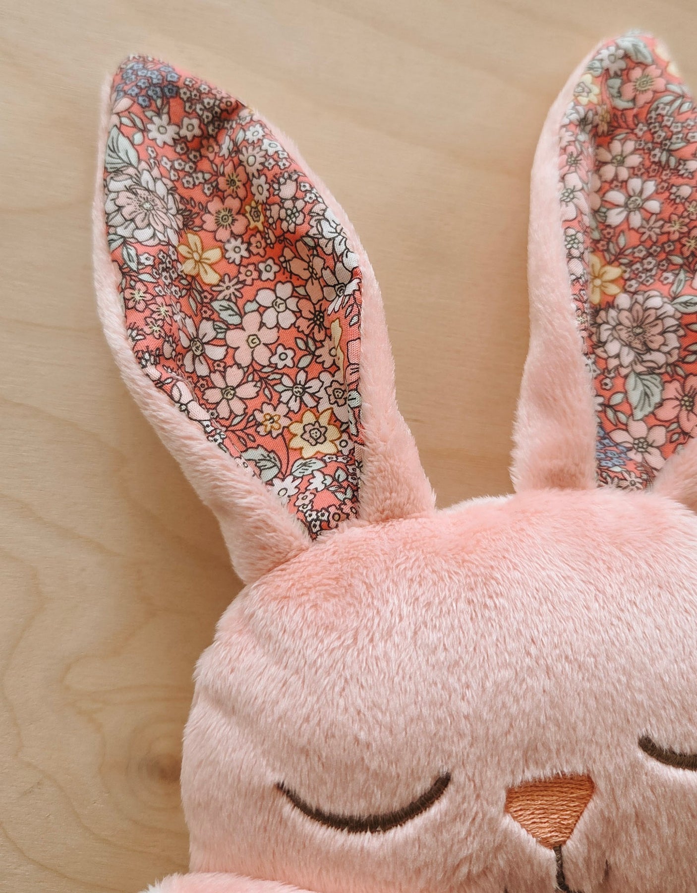 Doudou Lapin - Rose Fleuri