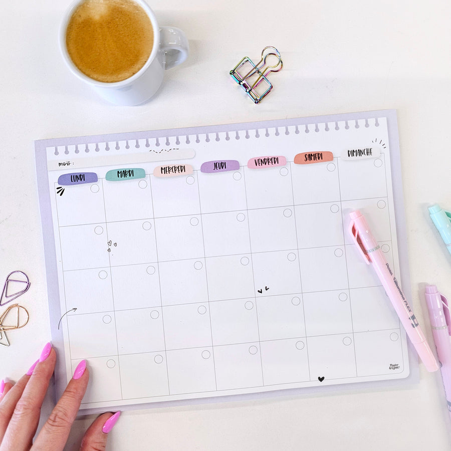 Calendrier Mensuel - Nuances Chromatiques