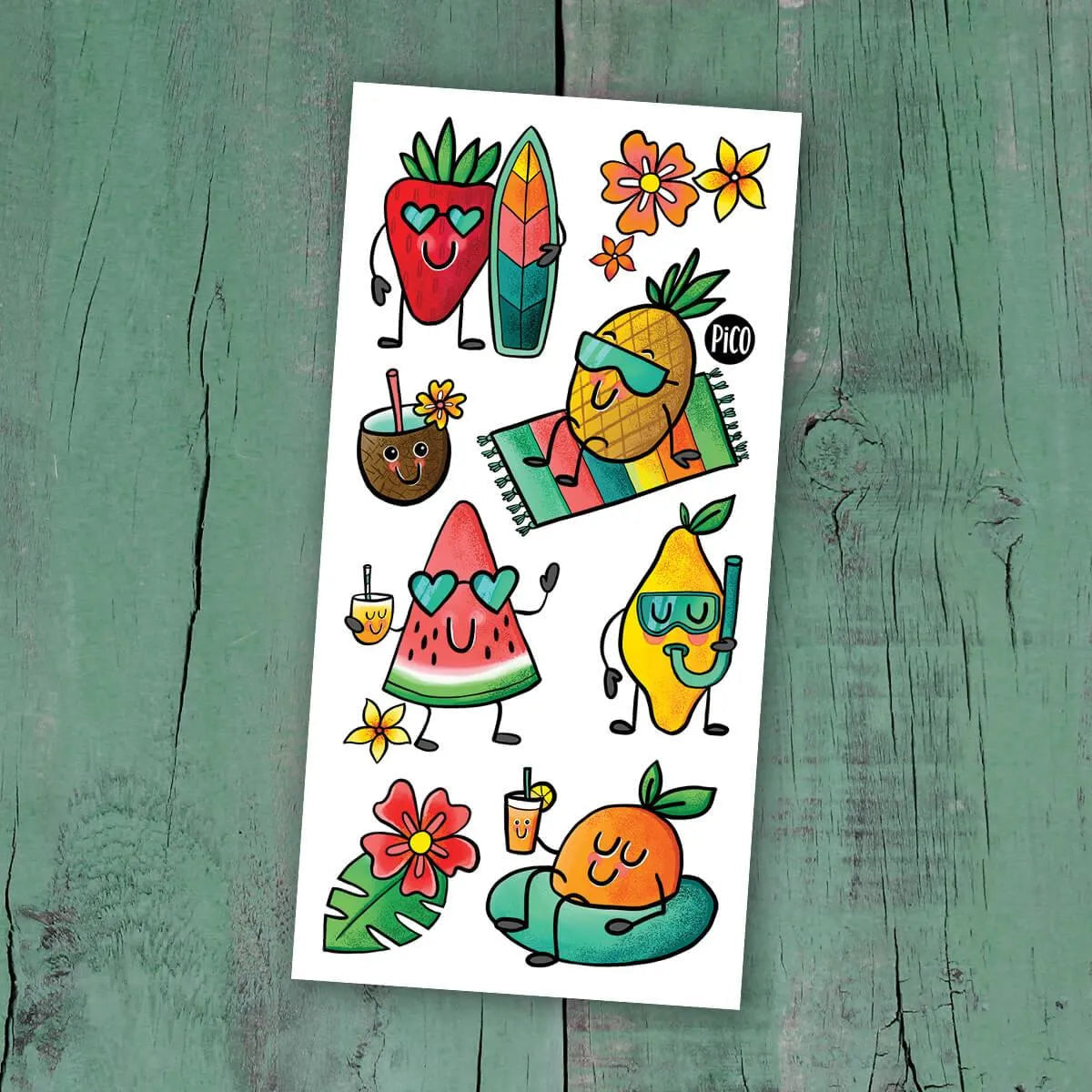 Tatouages Temporaires - Les Fruits À La Plage