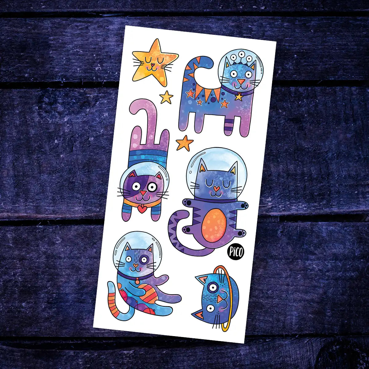 Tatouages Temporaires - Les Chats De L’espace