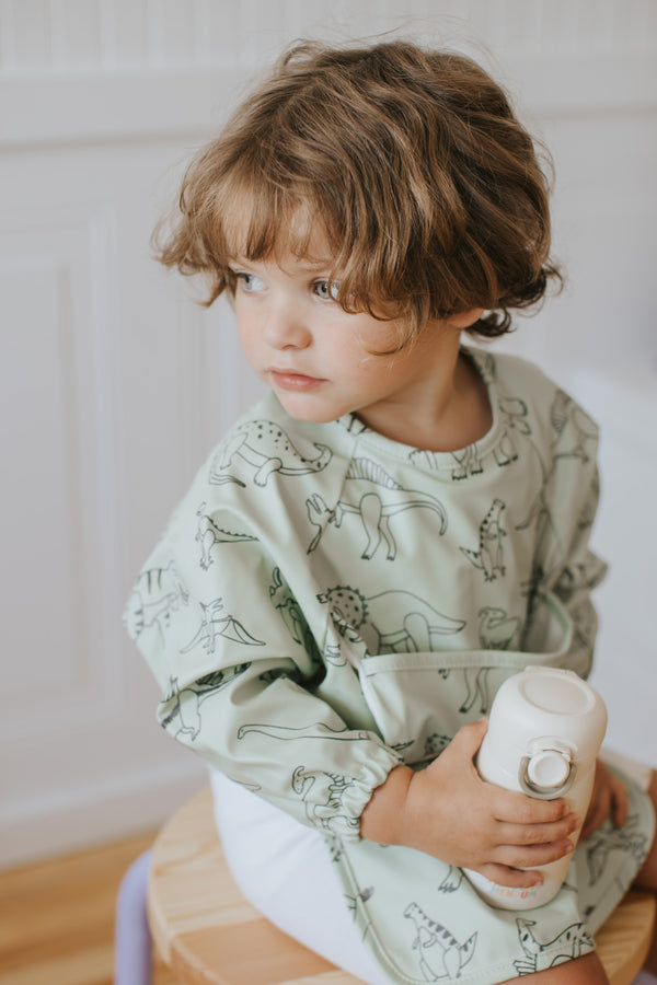 Bavoir À Manches Longues - Fleurs Délicates