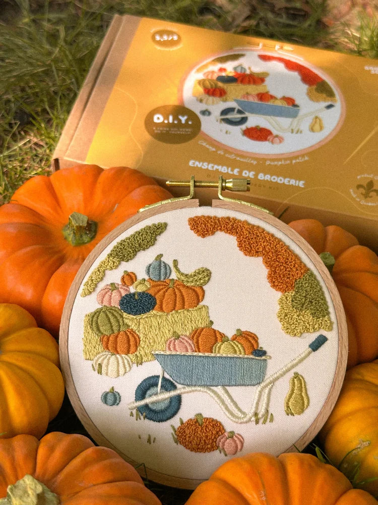Kit De Broderie D.I.Y - Champ De Citrouilles