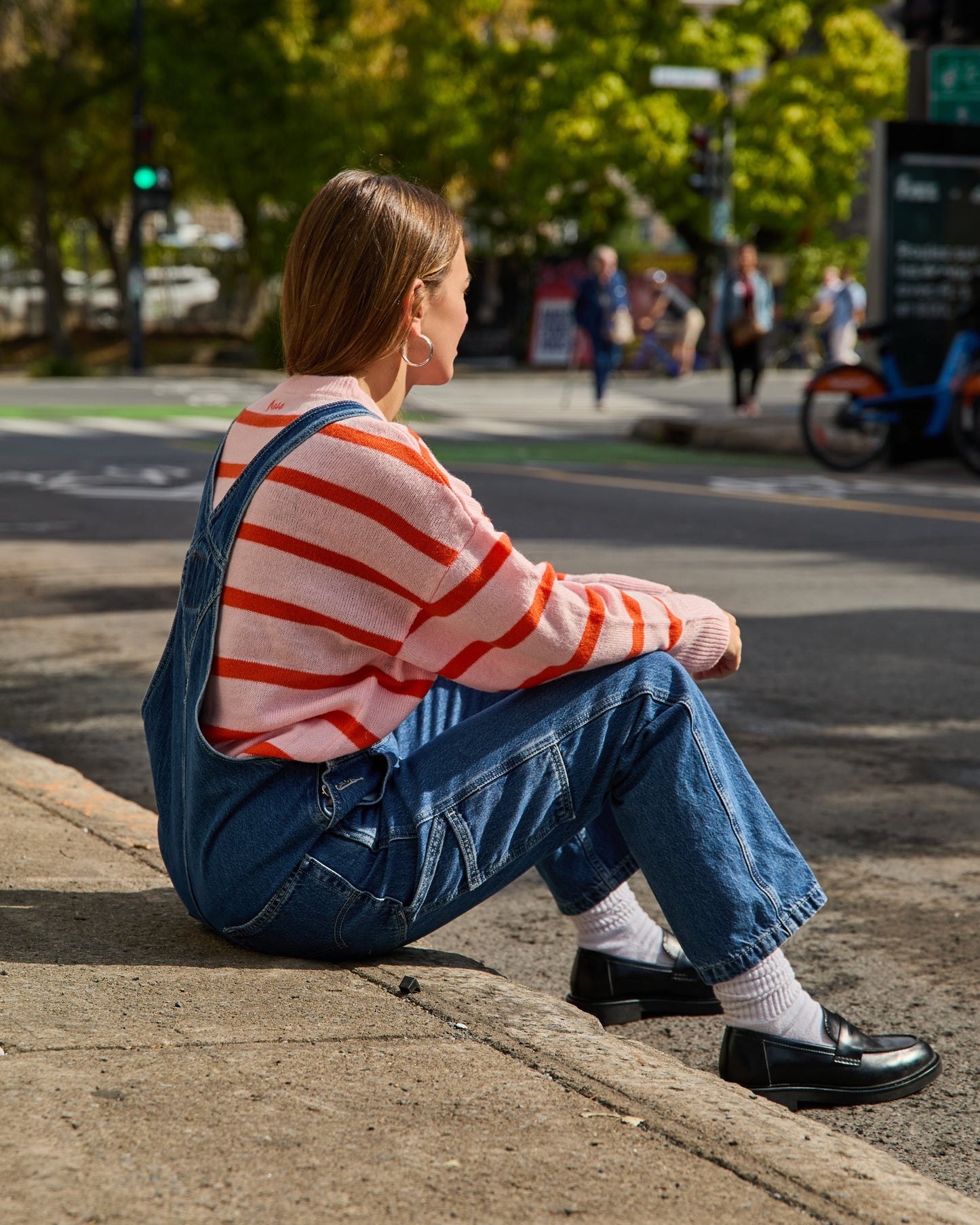 Chandail Evelyn - Rayé Orange & Rose