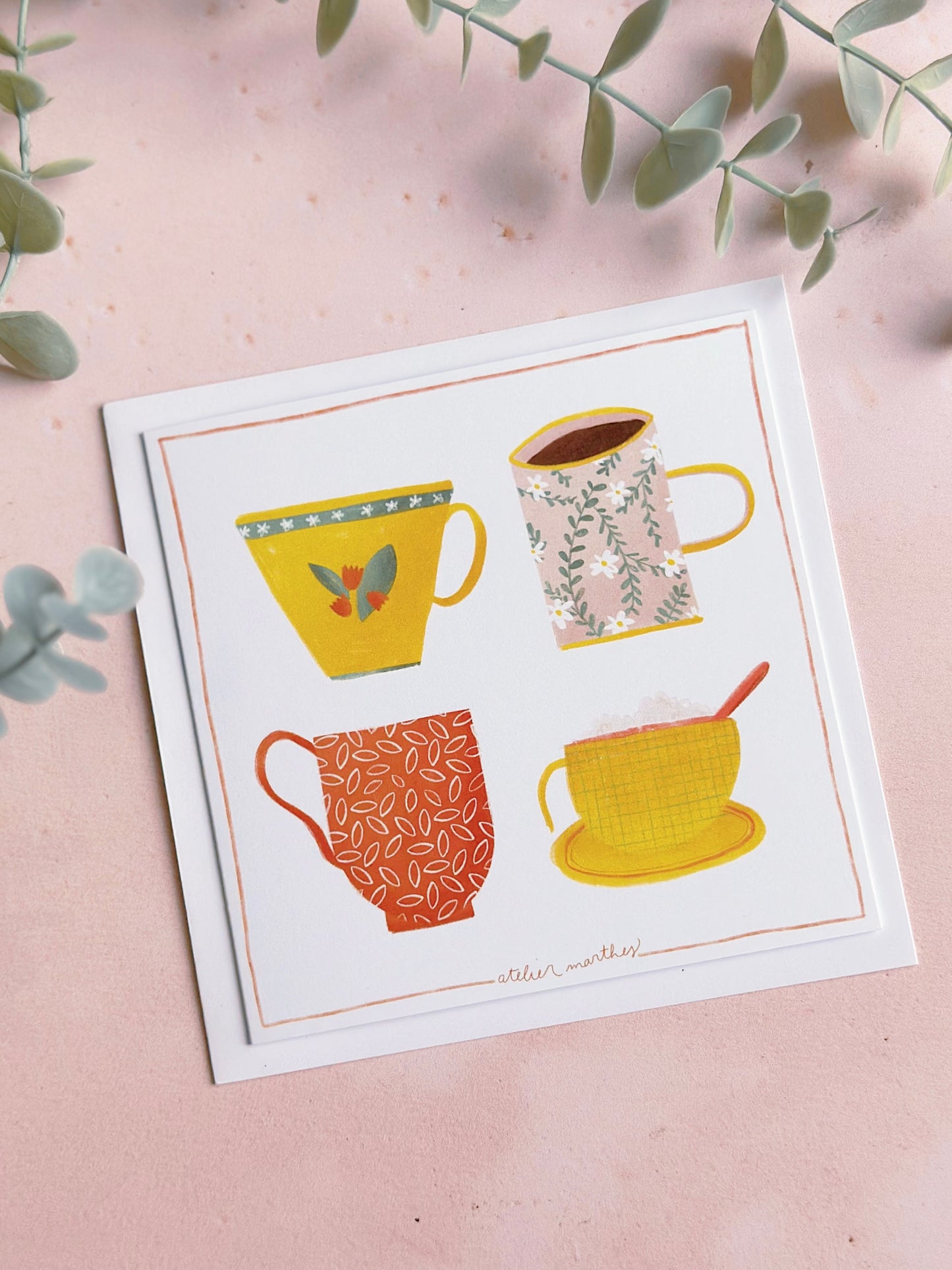 Carte De Souhait - Tasses