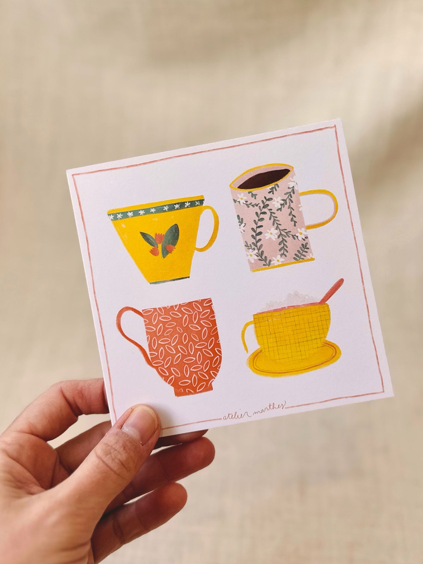 Carte De Souhait - Tasses