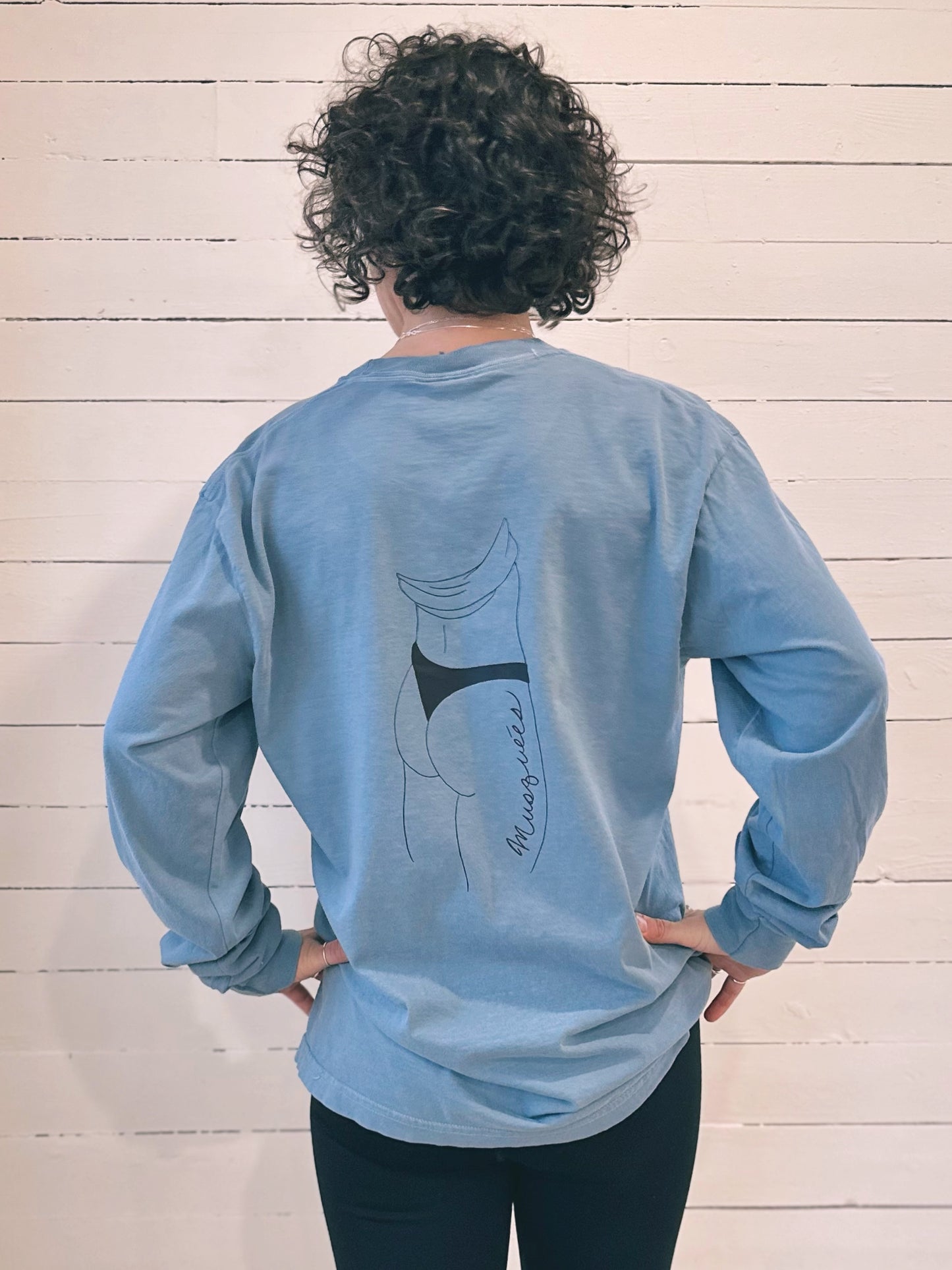 Long Sleeve Fesses - Bleu