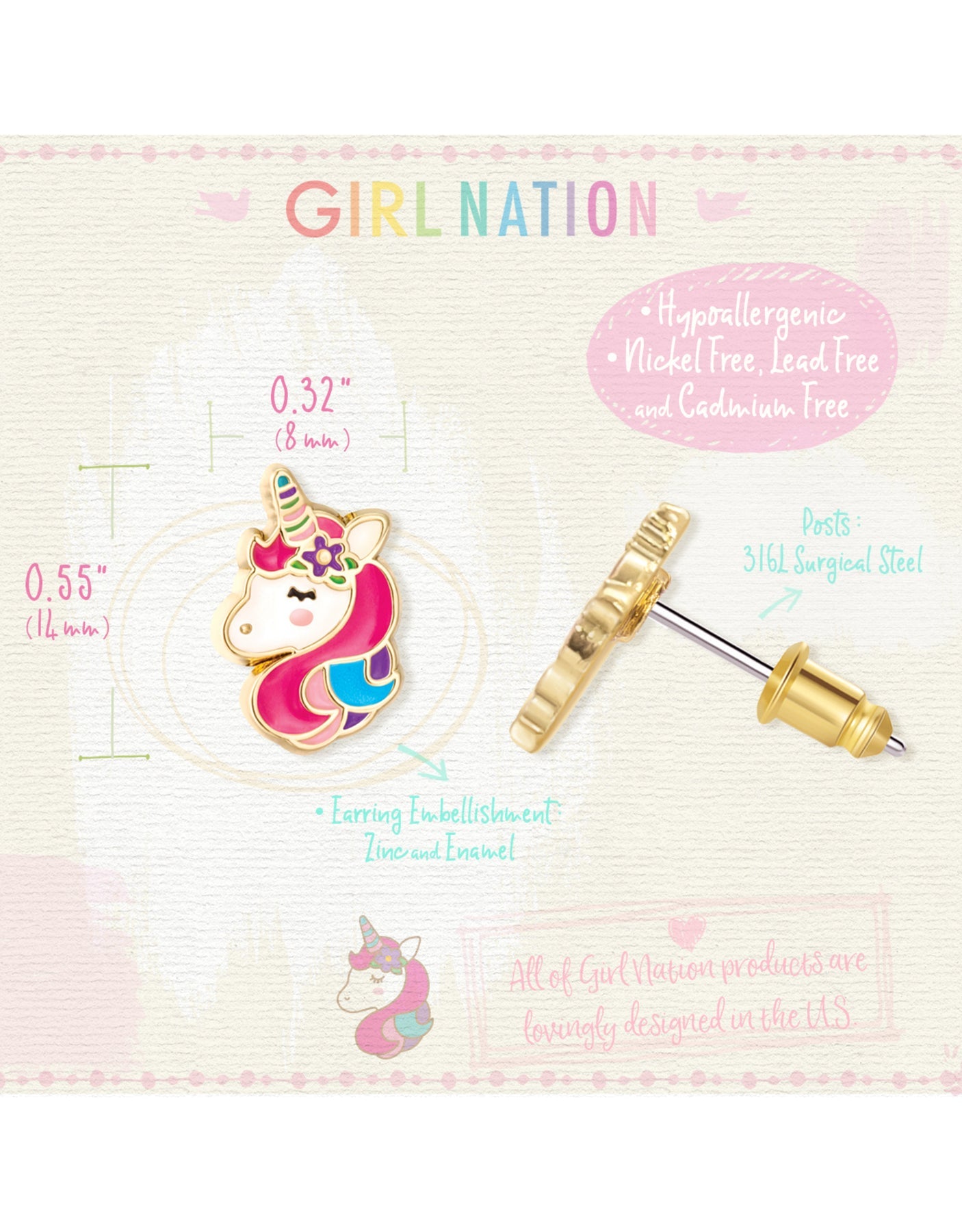 Boucles D'oreilles - Licorne