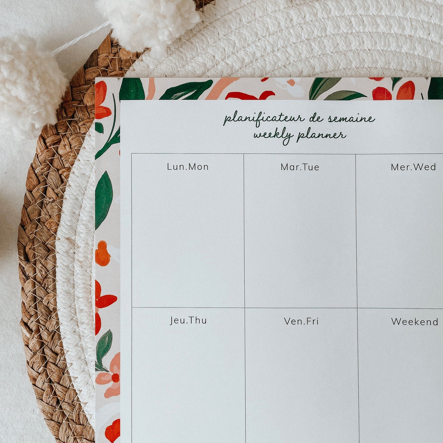 Planificateur De Semaine - Floral