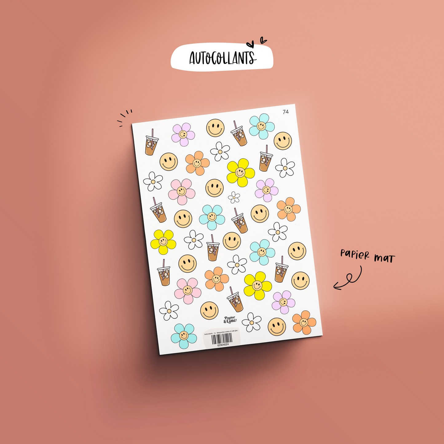 Autocollants - Marguerites Smiley & Café Glacé
