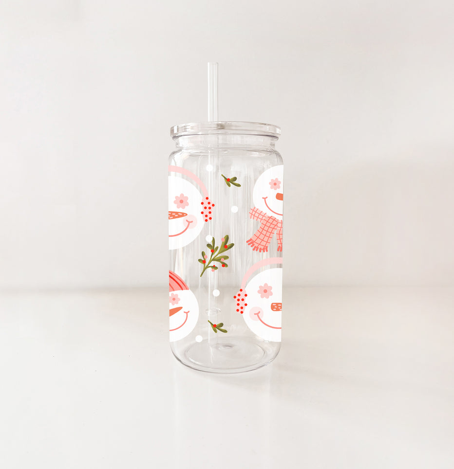 Verre En Plastique - Bonhomme De Neige