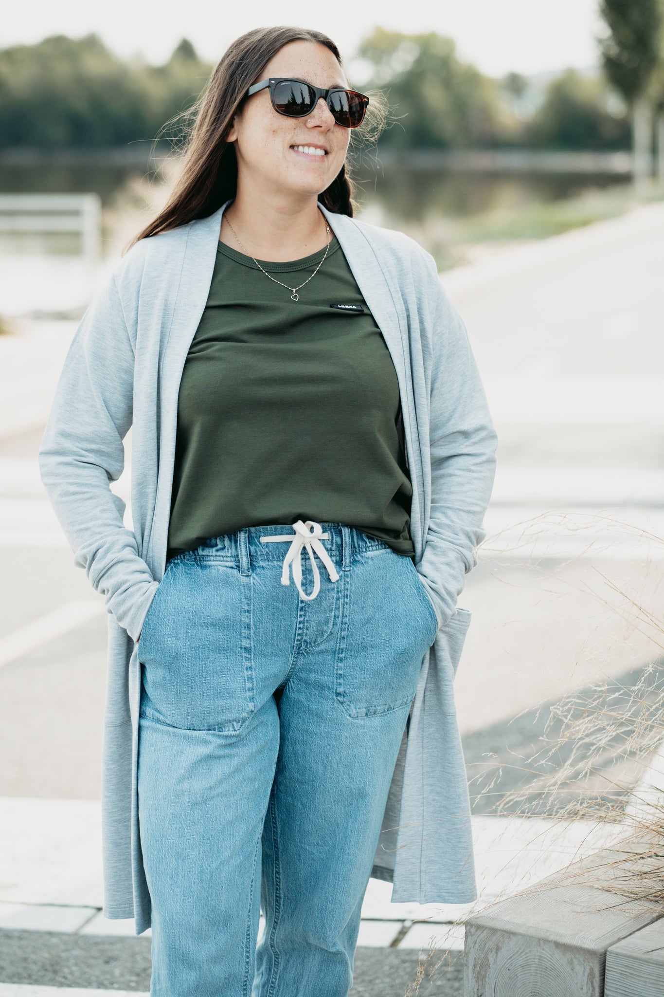 Veste Longue - Gris Pâle Chiné