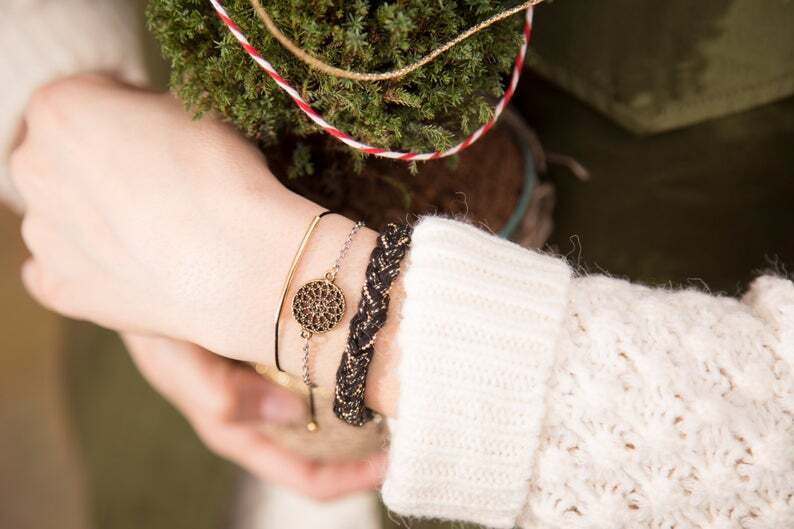 Bracelet Cate - Beige & Argent