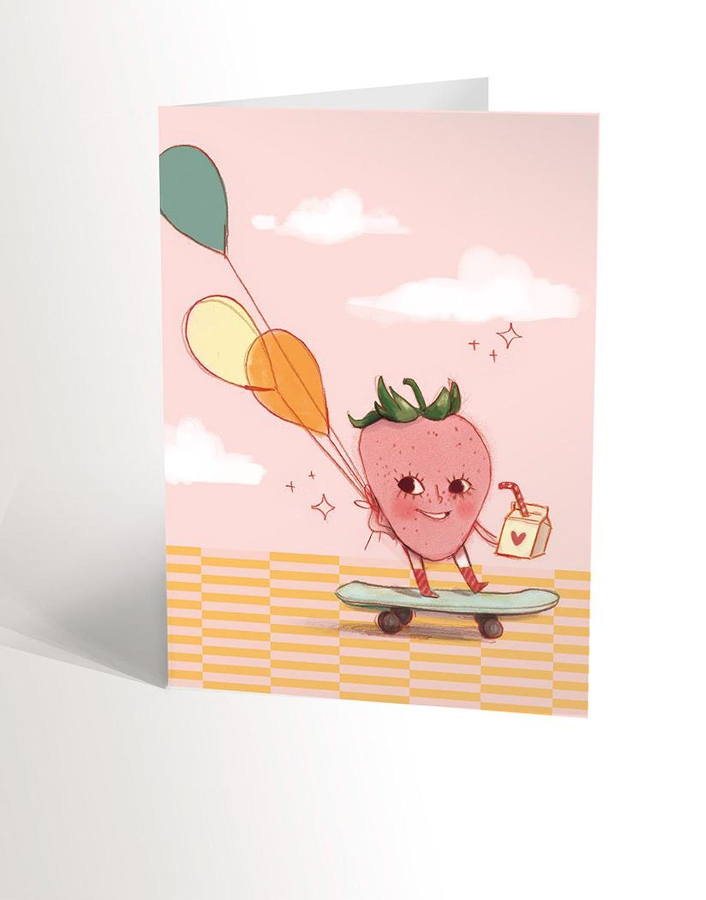 Carte De Souhait - Fraise En Skate