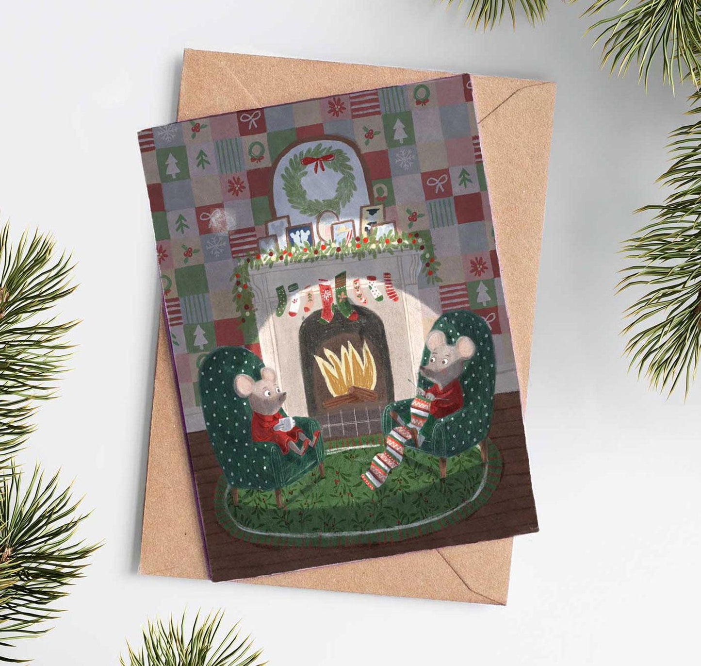 Carte De Noël - Au Coin Du Feu