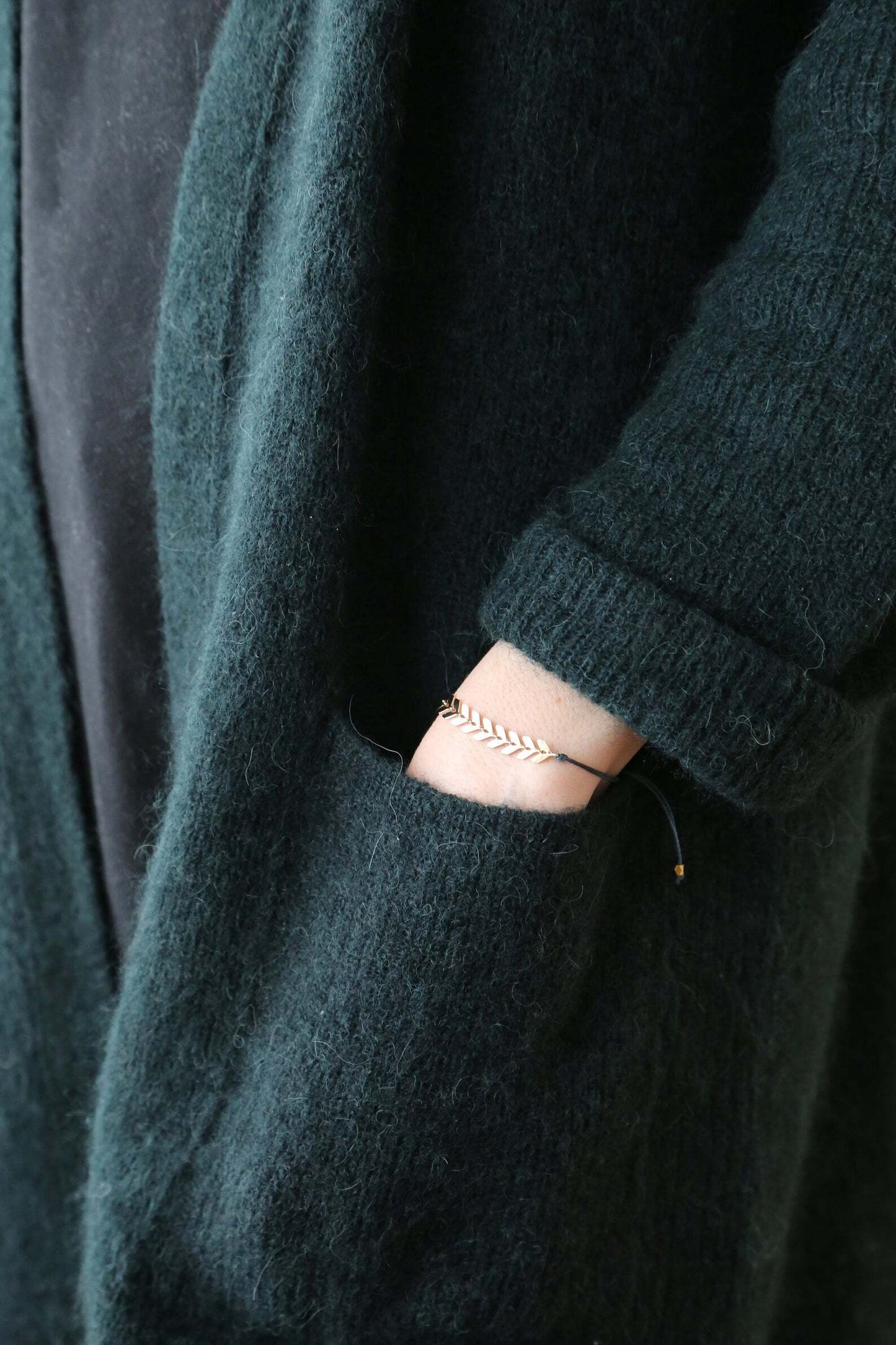 Bracelet Leaf - Sauge & Argent