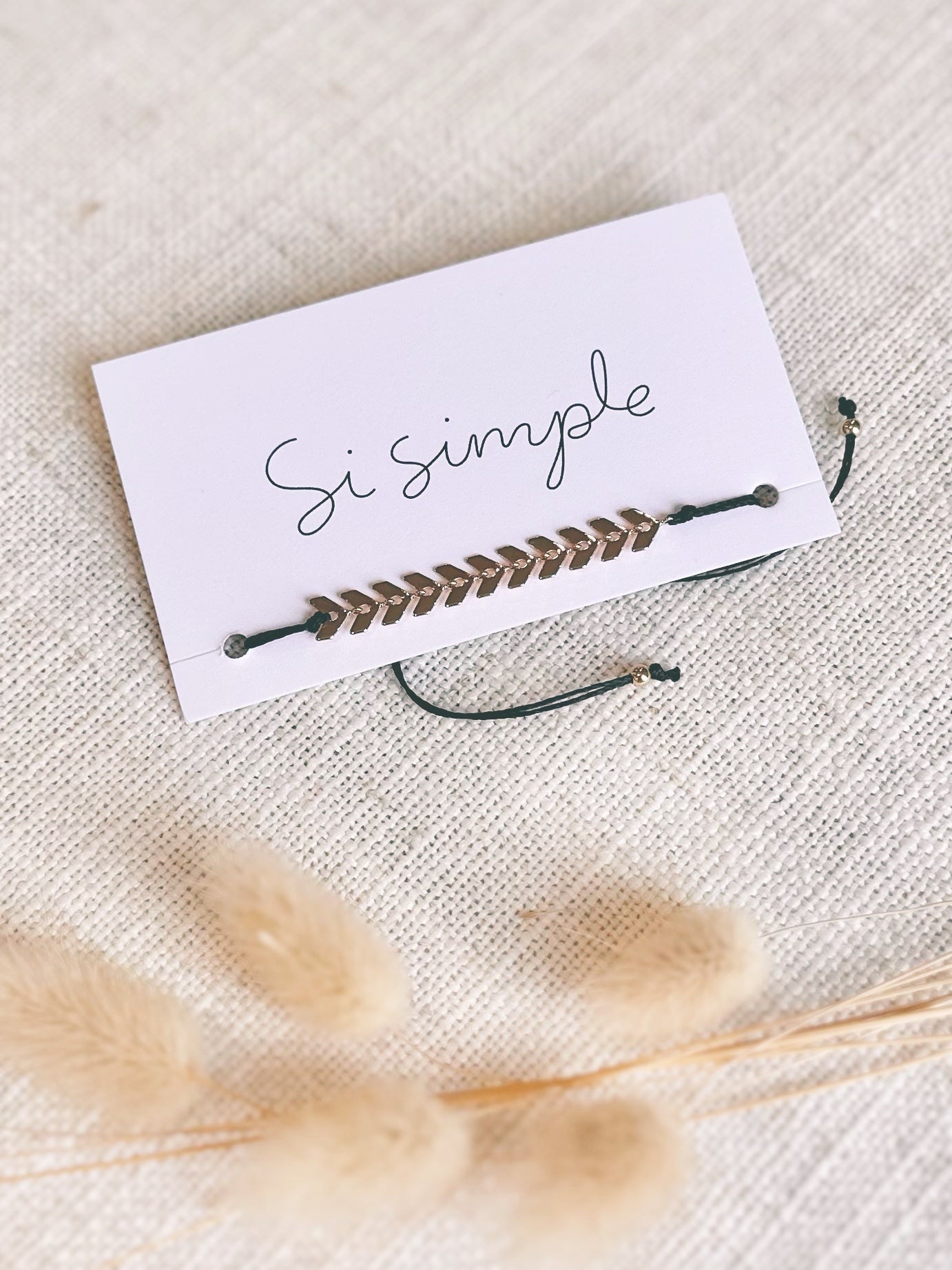 Bracelet Leaf - Noir & Or