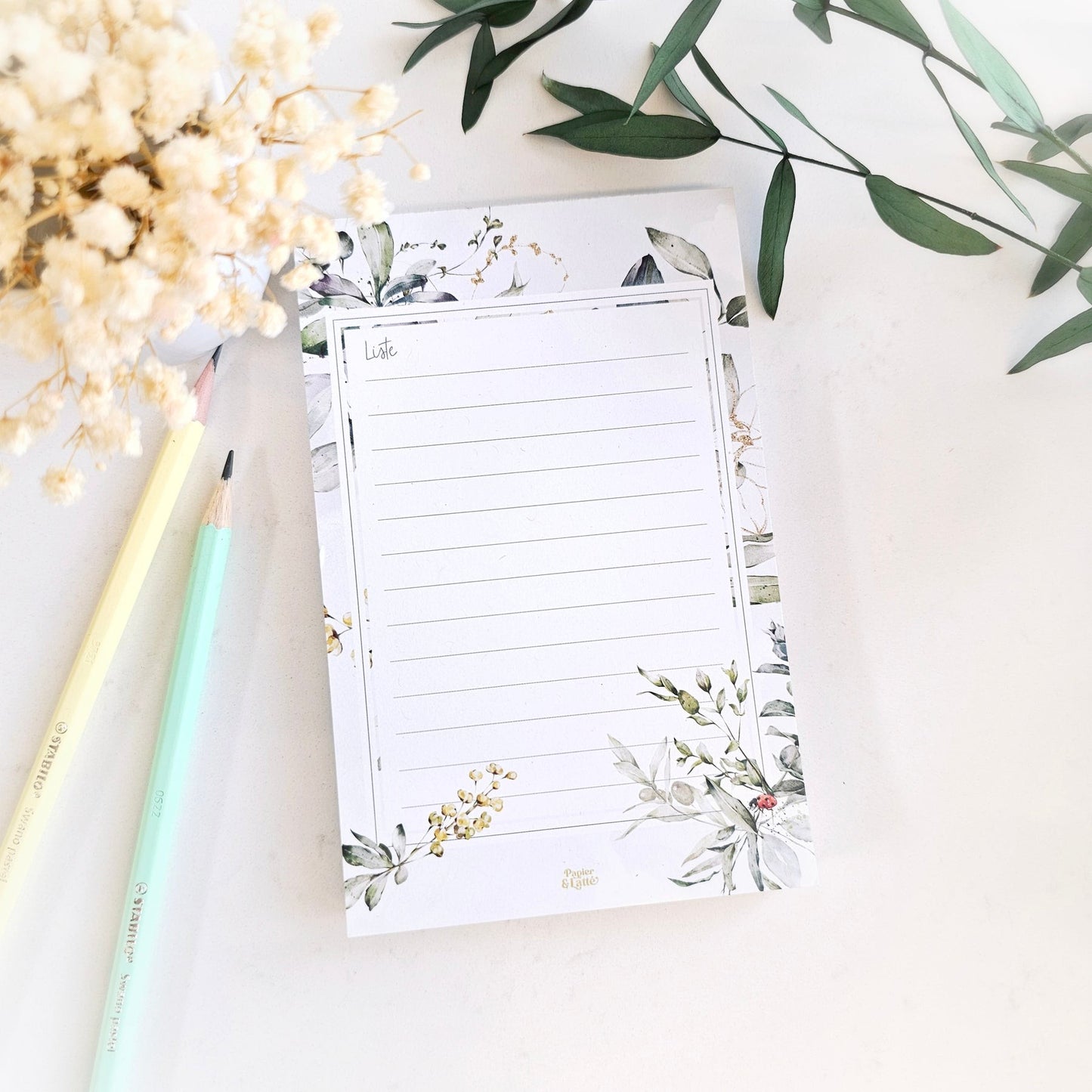 Bloc-Notes - Eucalyptus & Coccinelle