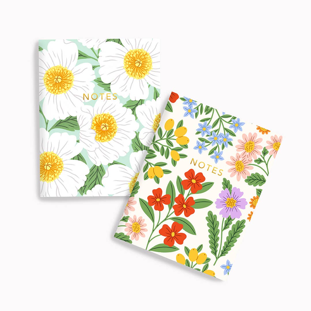 Duo De Carnets De Poche - Loveliest Floral & Mint Peonies