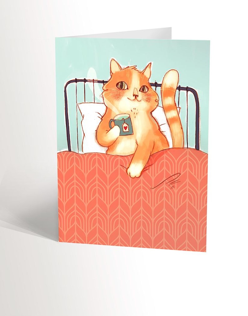 Carte De Souhait - Chat Douillet