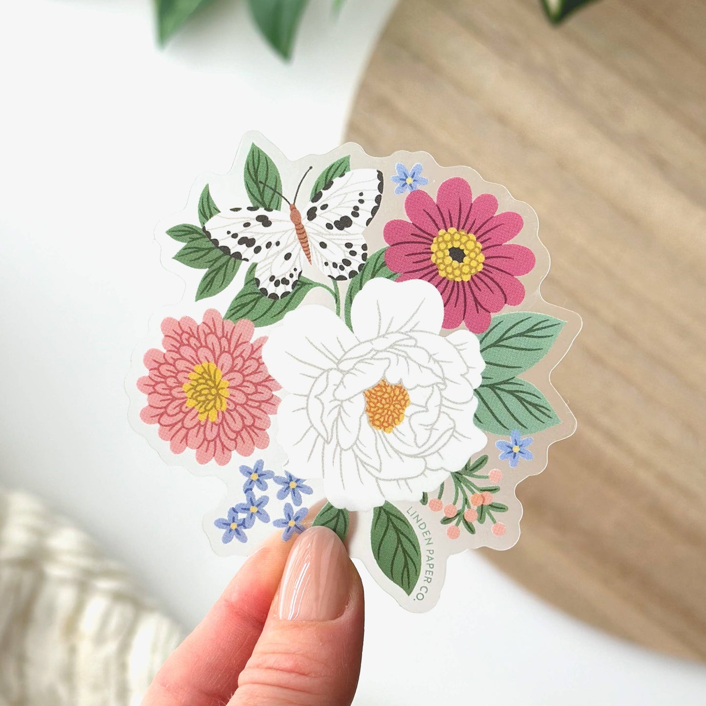 Autocollant - Papillon Floral