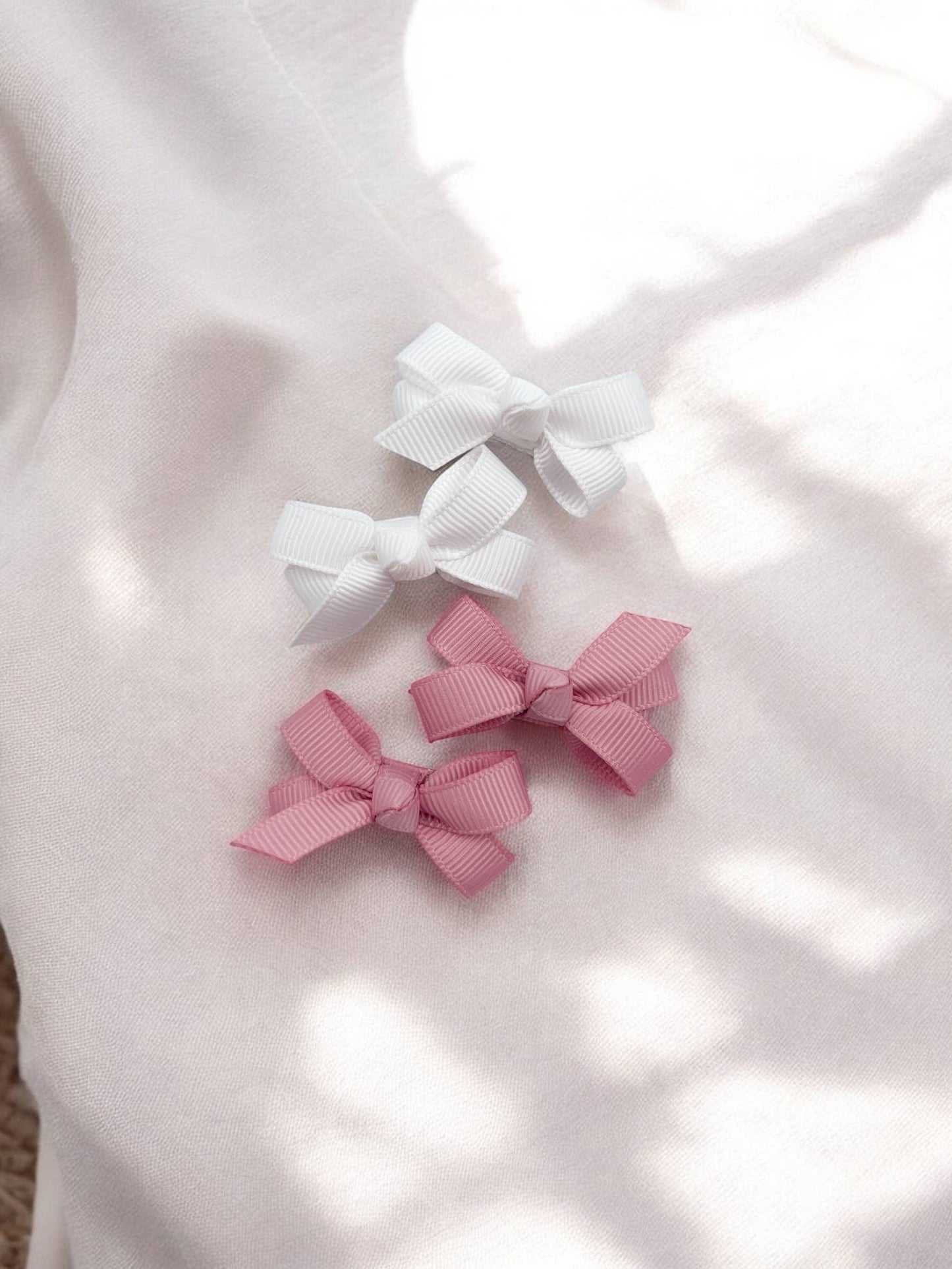 Mini Boucles - Blanc & Rose