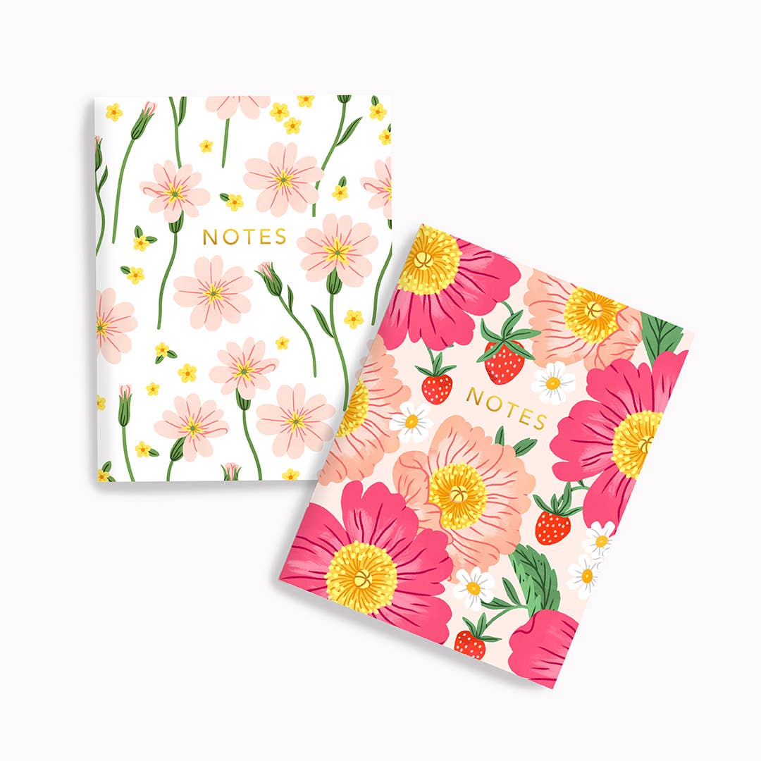 Duo De Carnets De Poche - Strawberry Peonies & Lottie Floral