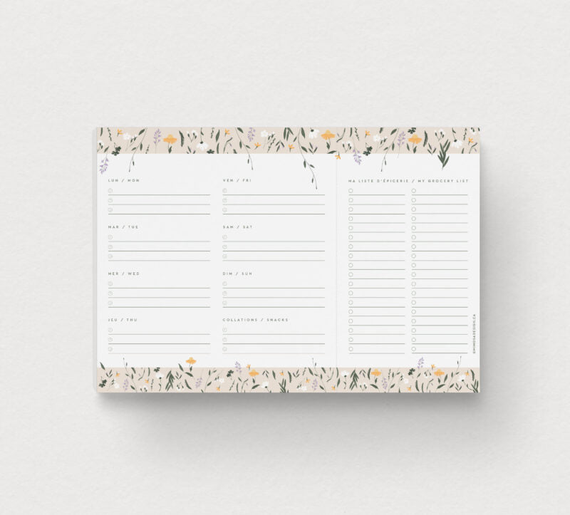 Planificateur De Repas - Morning Bloom