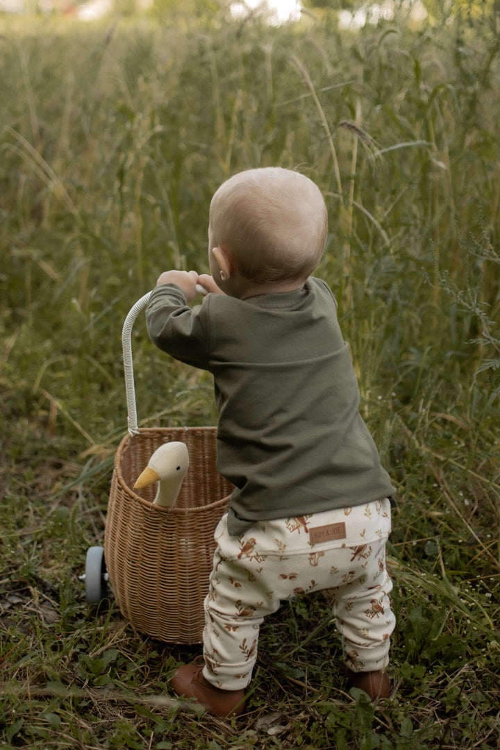 Pantalon Évolutif - Beige Motif Oiseaux