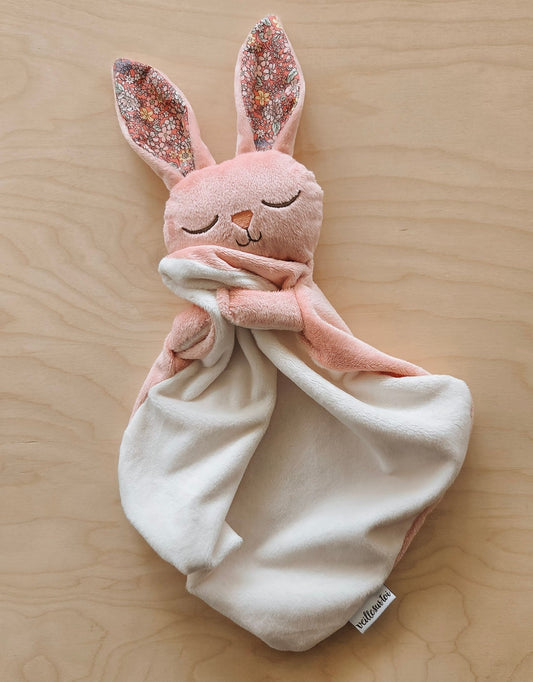 Doudou Lapin - Rose Fleuri