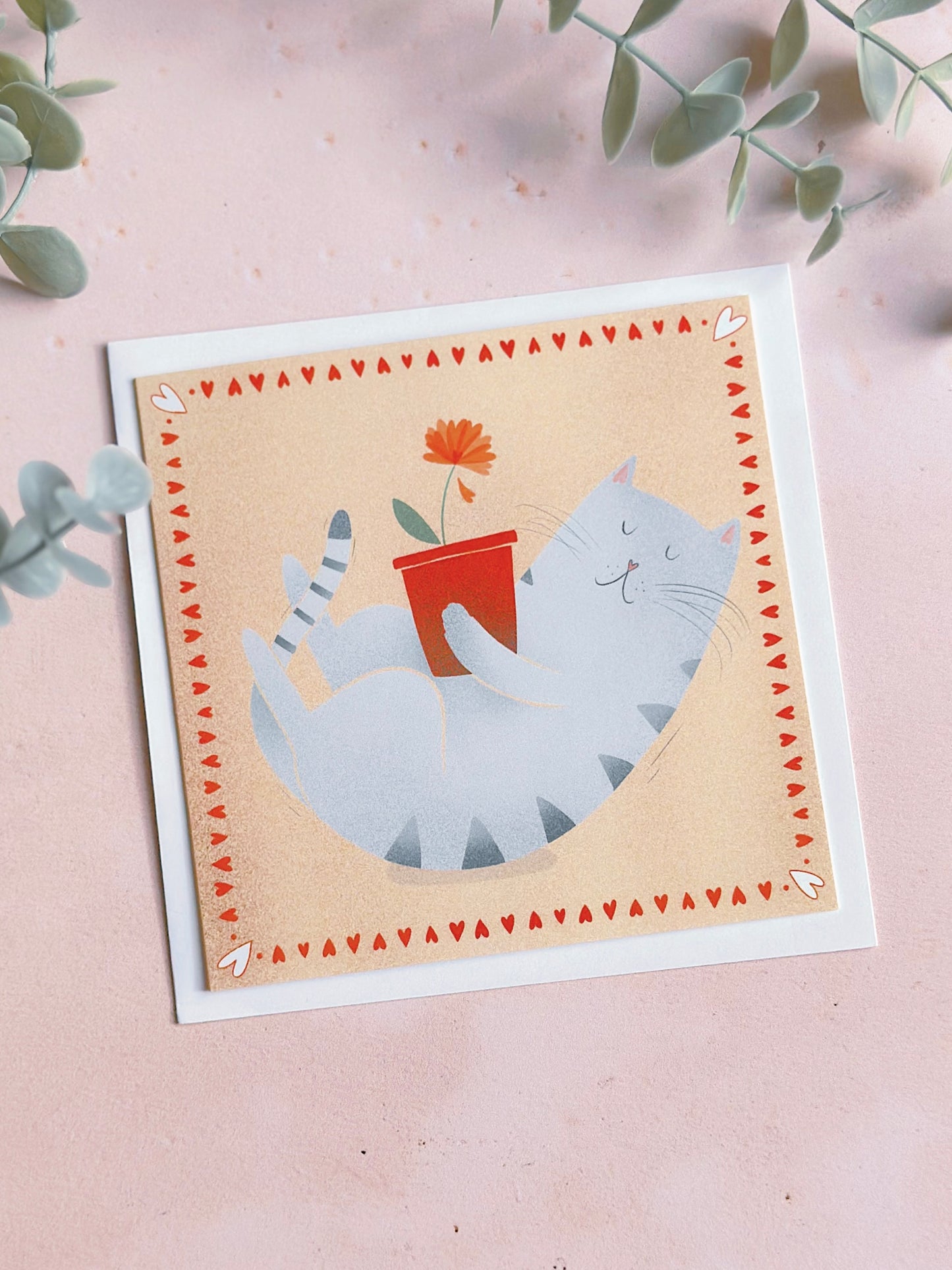 Carte De Souhait - Chat Jardinier