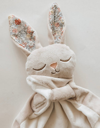 Doudou Lapin - Beige Fleuri