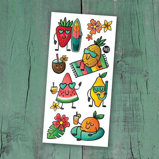 Tatouages Temporaires - Les Fruits À La Plage