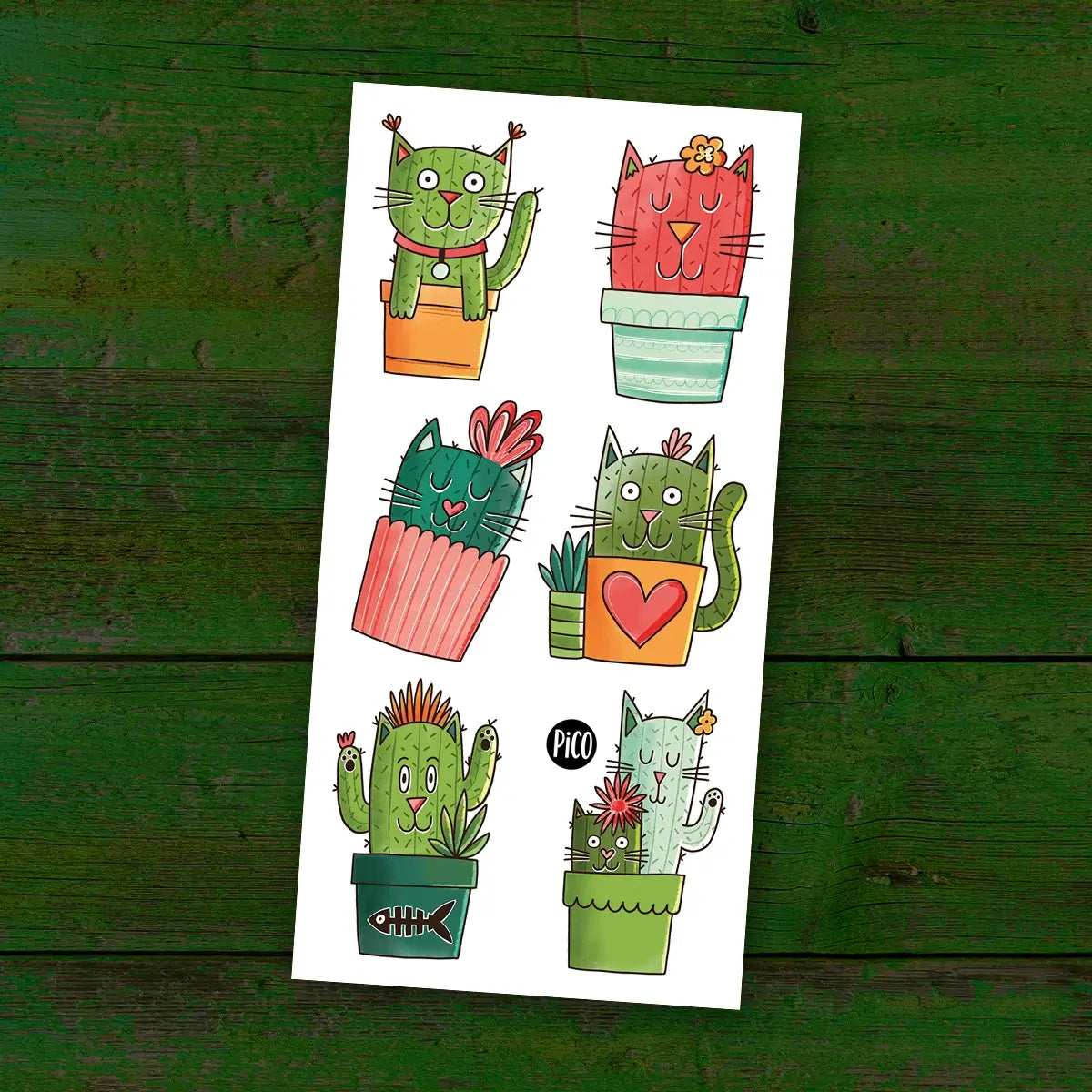 Tatouages Temporaires - Les Chats Cactus