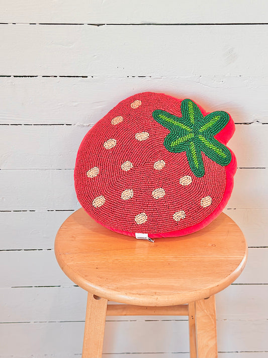 Coussin Perlé - Fraise