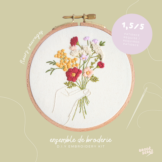 Kit De Broderie D.I.Y. - Fleurs Sauvages - Vibrantes