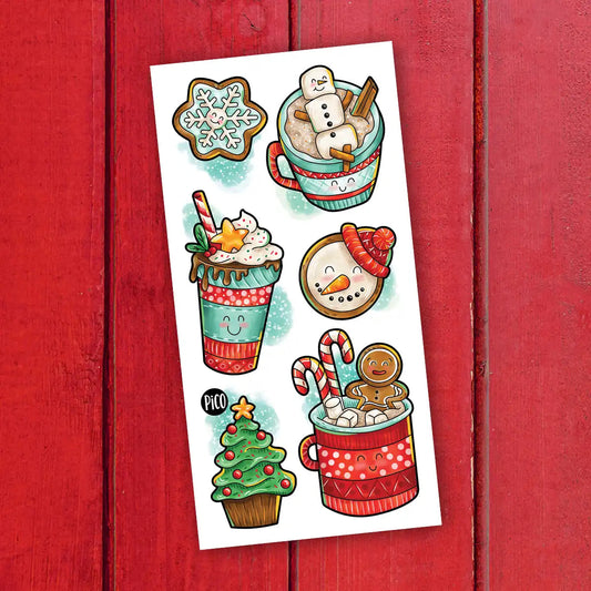 Tatouages Temporaires - Noël - Les Chocolats Chauds