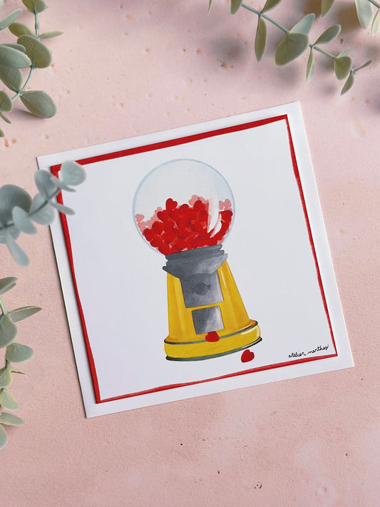 Carte De Souhait - Machine À Cœurs