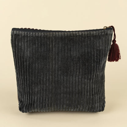 Trousse En Velour - Sangria & Bleu Marin