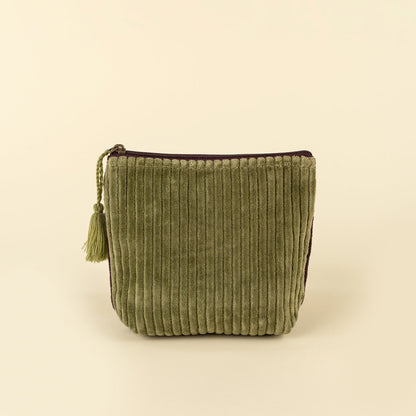 Trousse En Velour - Vert & Sangria