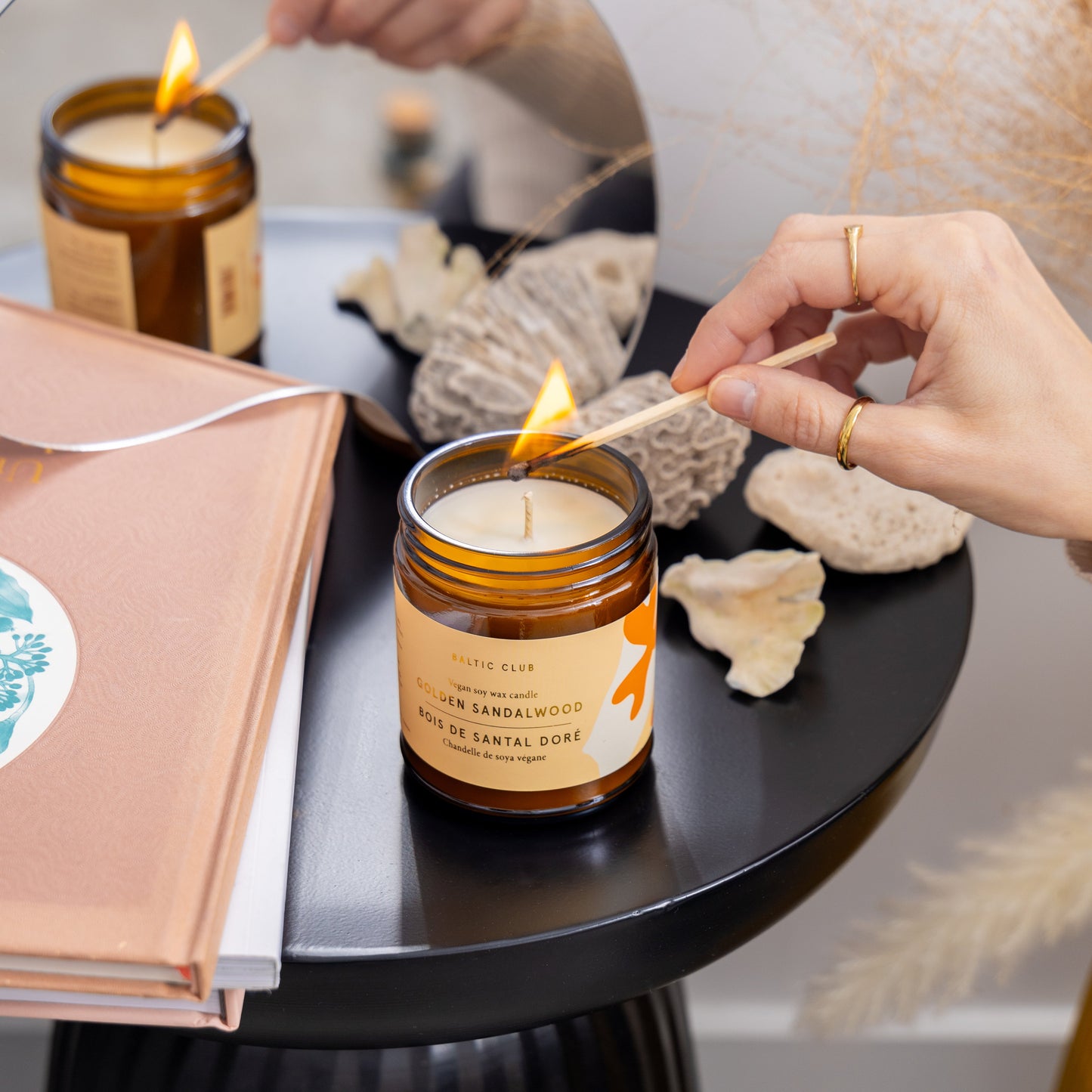 Bougie De Soya - Bois De Santal Doré