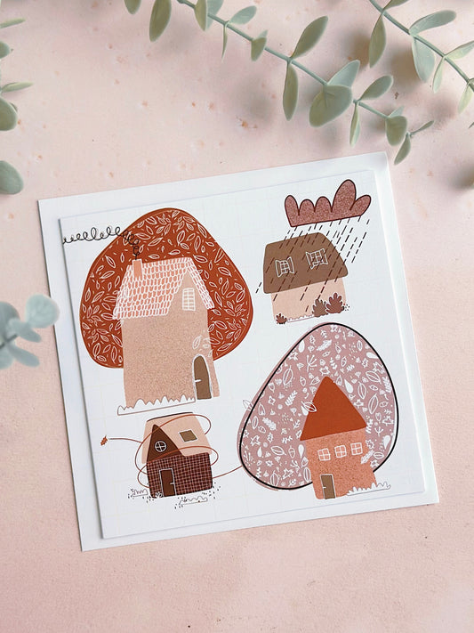 Carte De Souhait - Maisons D’automne