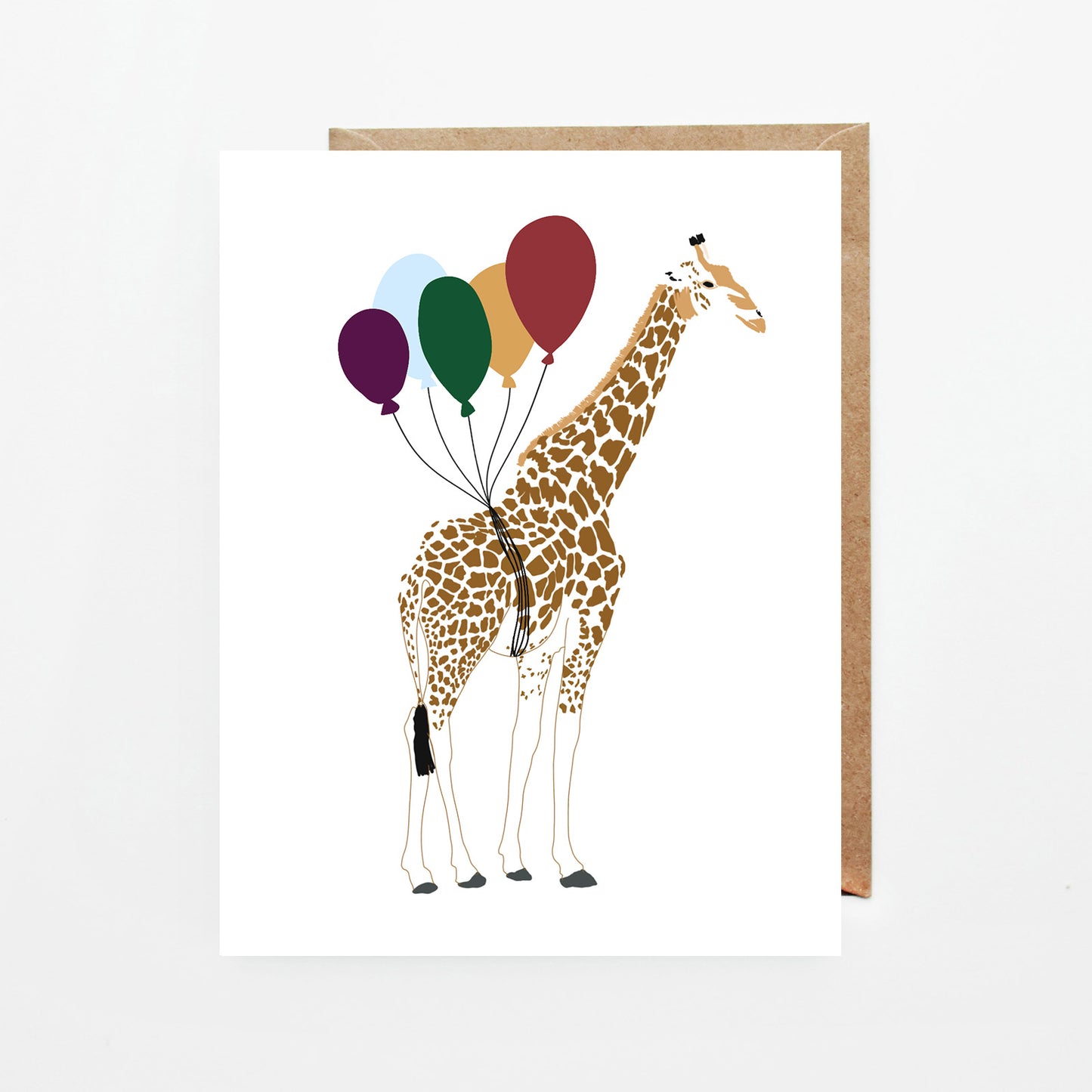 Carte De Souhait - Girafe & Ballons