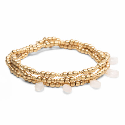 Bracelet 3 En 1 - Quartz Rose