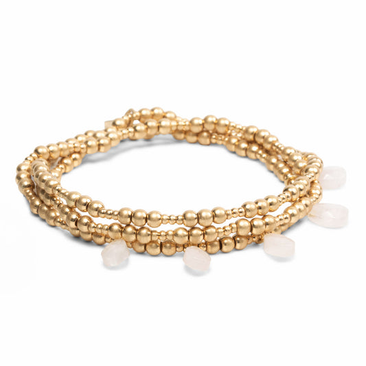 Bracelet 3 En 1 - Quartz Rose