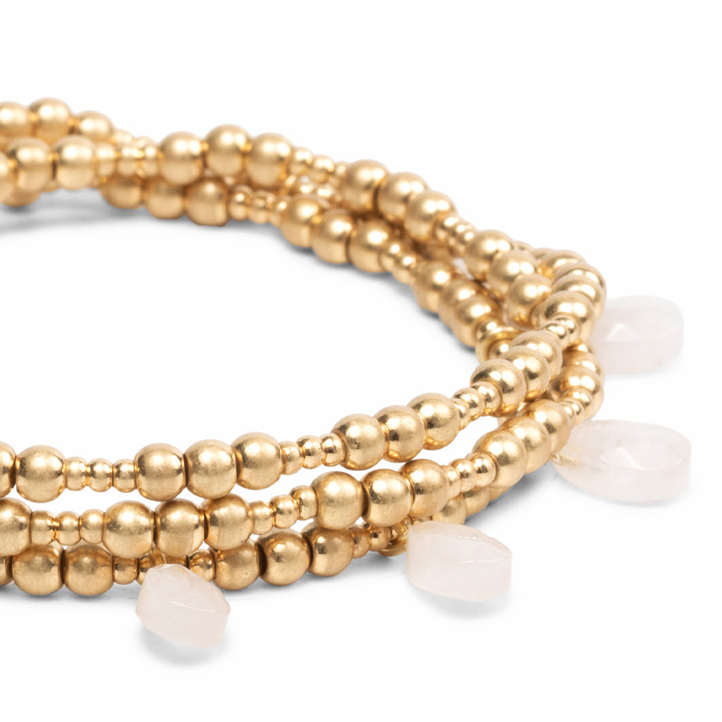 Bracelet 3 En 1 - Quartz Rose
