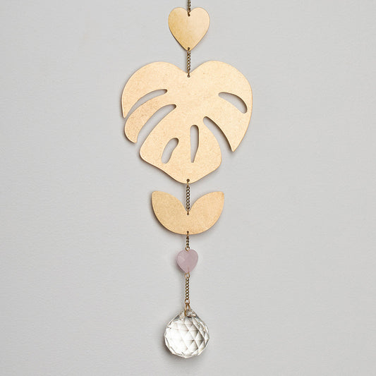 Suncatcher - Monstera & Quartz Rose