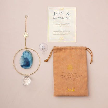 Suncatcher - Soleil & Agate Bleue