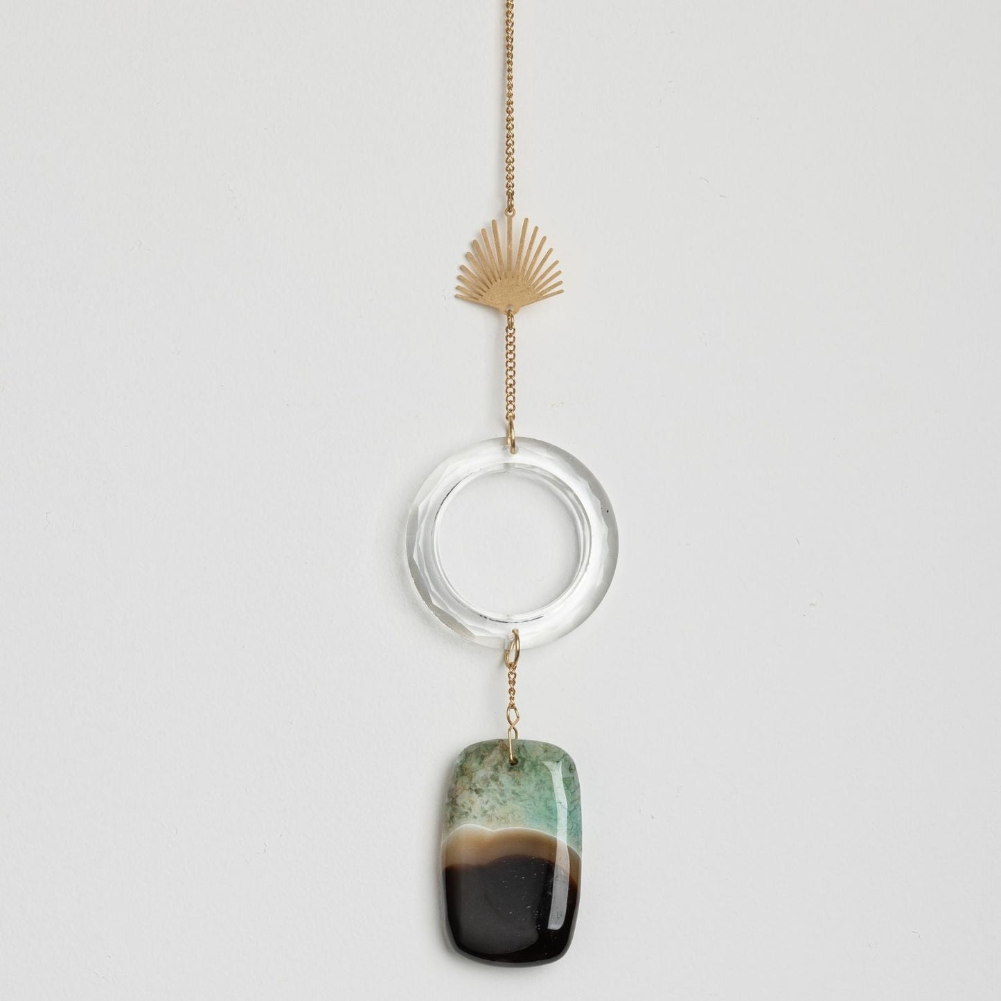 Suncatcher - Rayons & Agate Bleue Et Noire