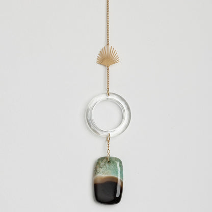 Suncatcher - Rayons & Agate Bleue Et Noire