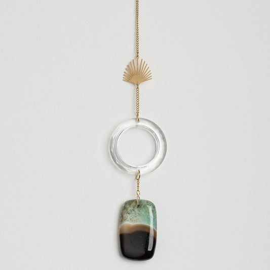 Suncatcher - Rayons & Agate Bleue Et Noire